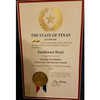 First Lady's Rising Star Certificate