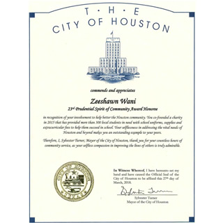 Prudential Houston Mayor Award